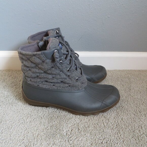Sperry Womens Syren Gulf Wool Duck Boots Size 8 Gray Quilt Design Waterproof - Picture 3 of 9